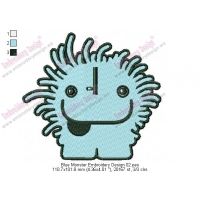Blue Monster Embroidery Design 02